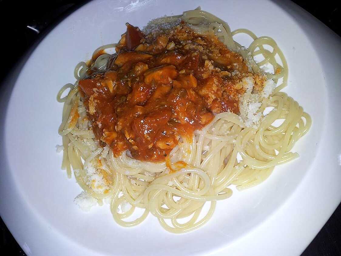 Recette de Spaghettis à la bolognaise de sardines