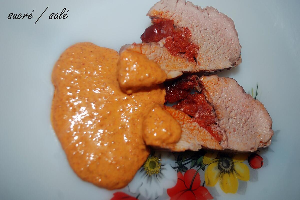 recette Filet mignon farci au chorizo ,sauce au chorizo