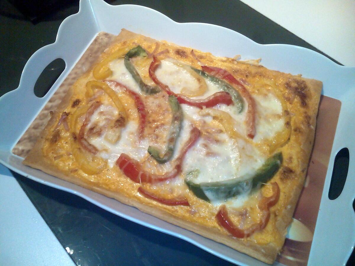 recette Pizza au curry, poulet & poivrons