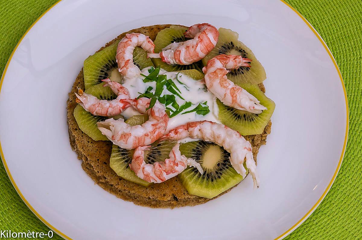 recette Blinis Kiwi langoustines