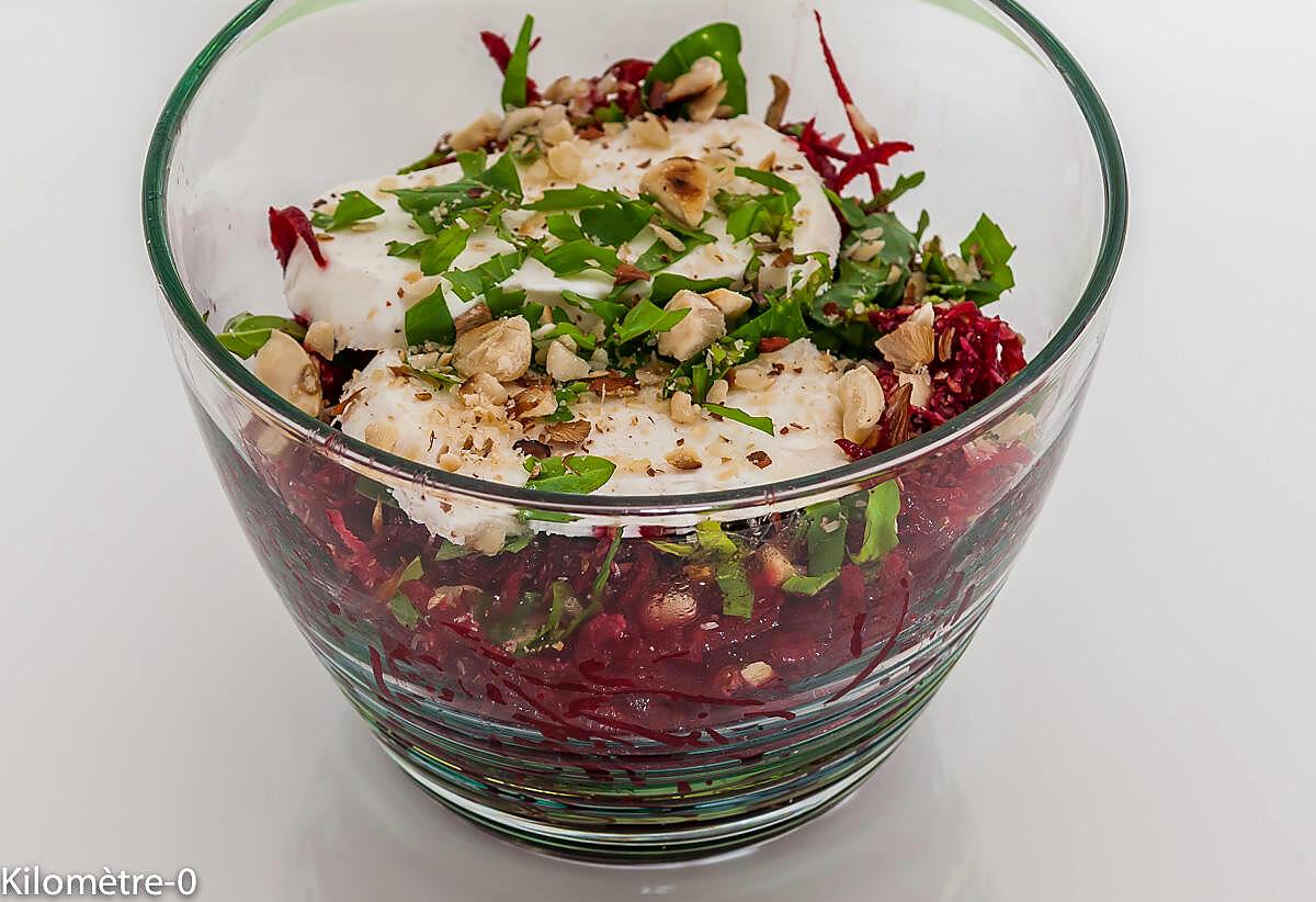 recette Salade de betterave crue au chèvre frais