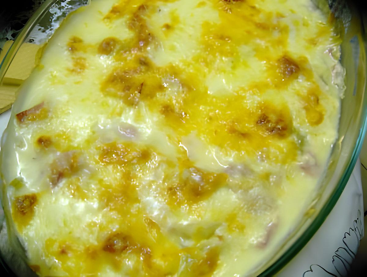 recette gratin d'endive,champignons et jambon