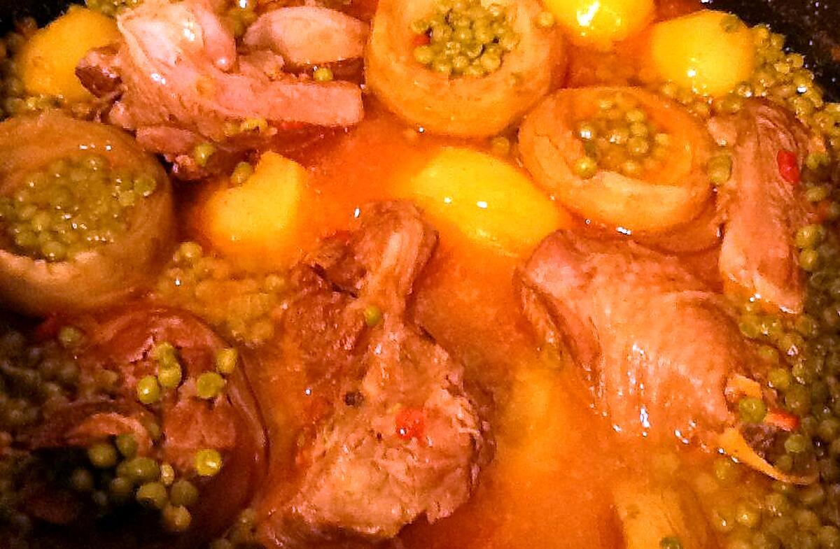 recette OSSO BUCO/FONDS D'ARTICHAUT/PETITS POIS/POMME DE TERRE