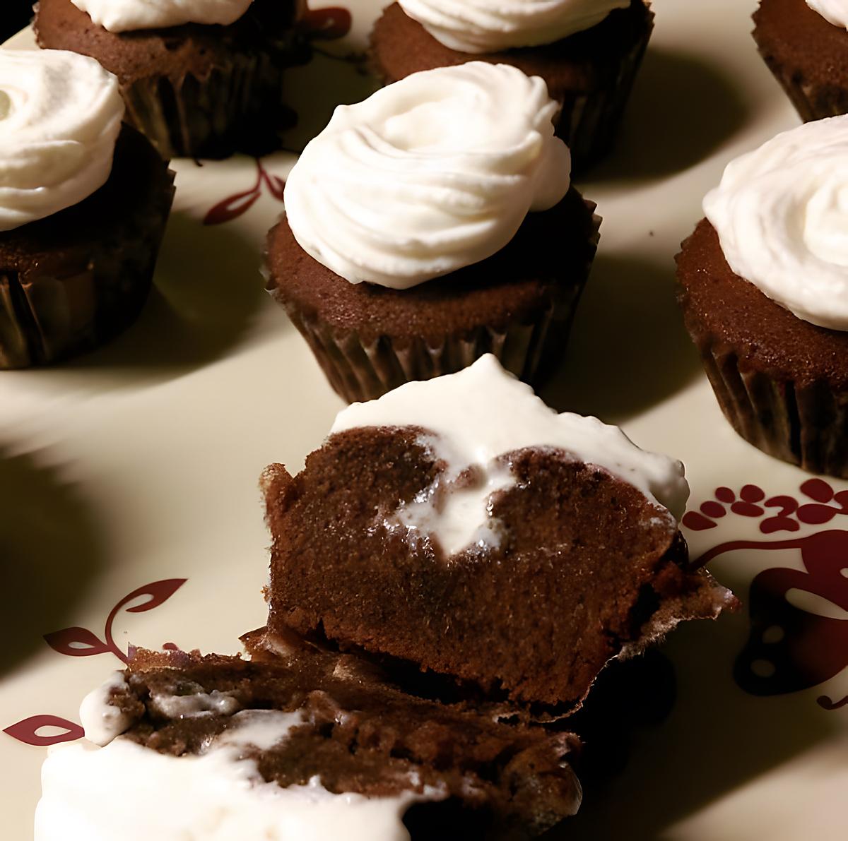 recette Cupcakes au chocolat et à la crème