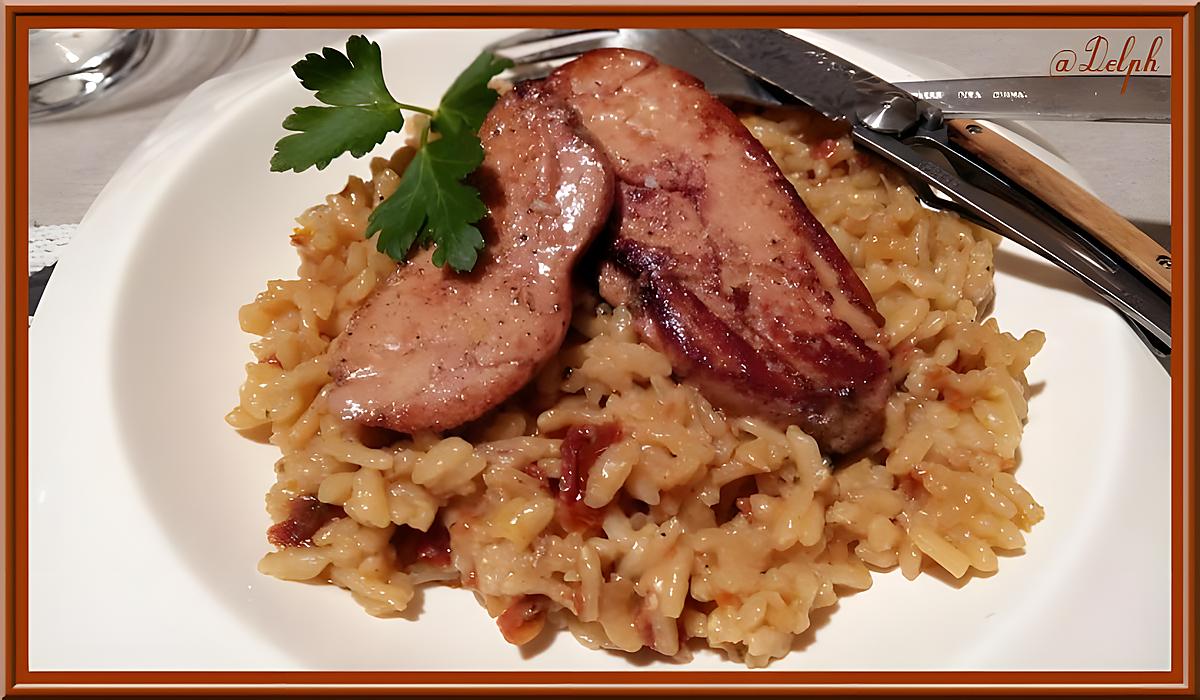 recette Escalopes de Foie gras et Risotto aux tomates séchées