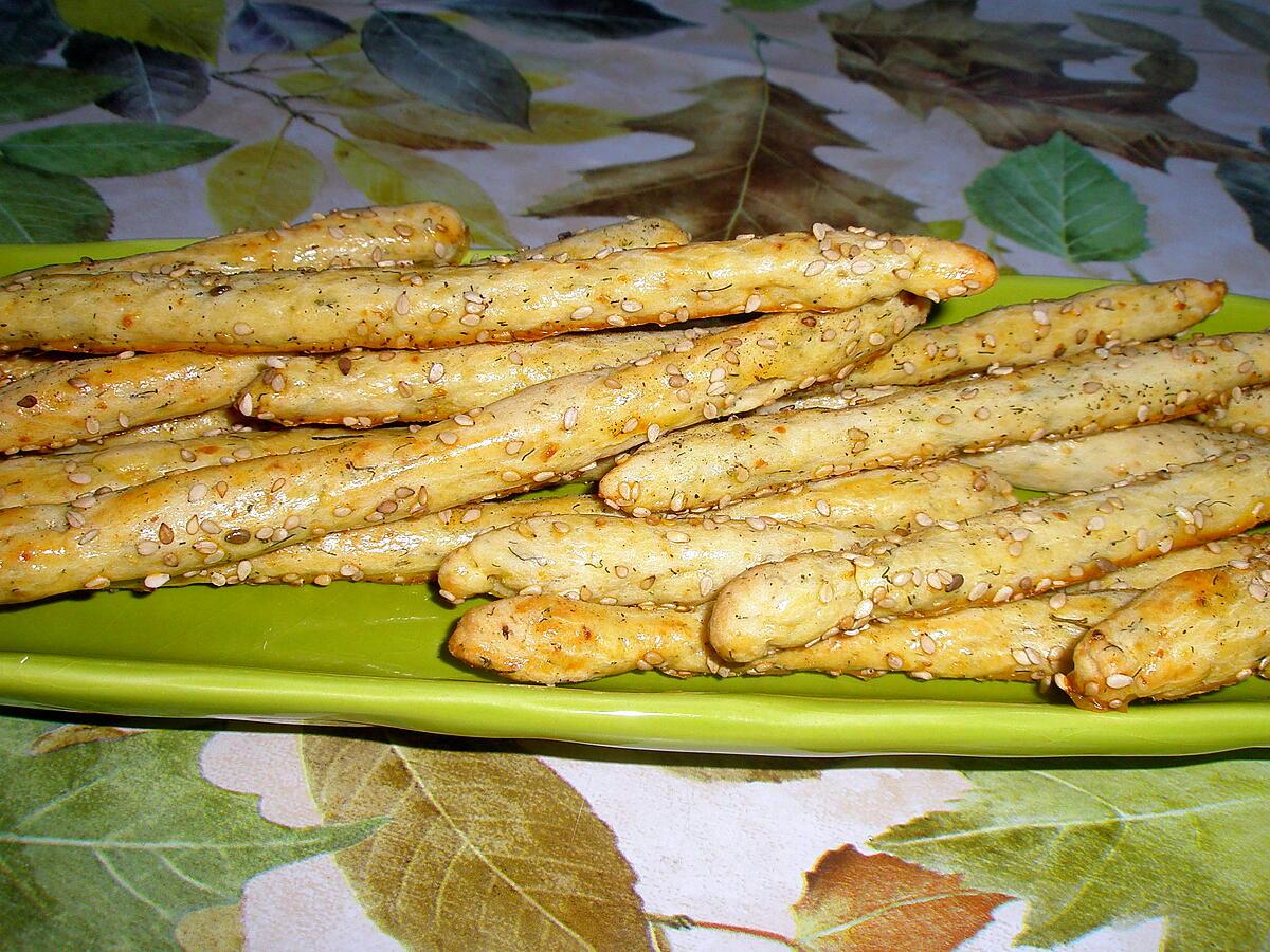 recette Gressins à l'aneth,citron et parmesan