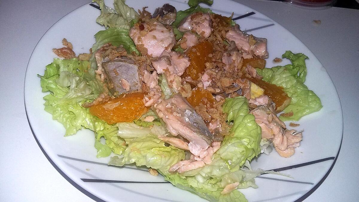 recette Salade au saumon et au suprèmes d'orange