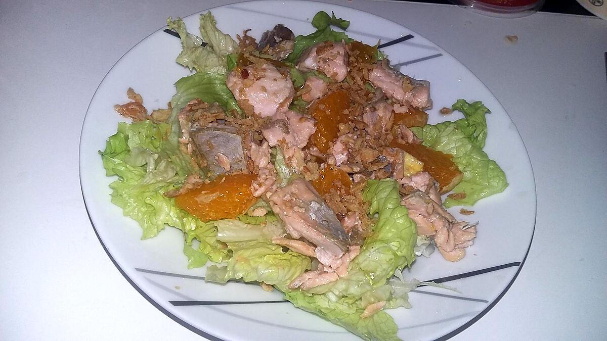 recette Salade au saumon et au suprèmes d'orange