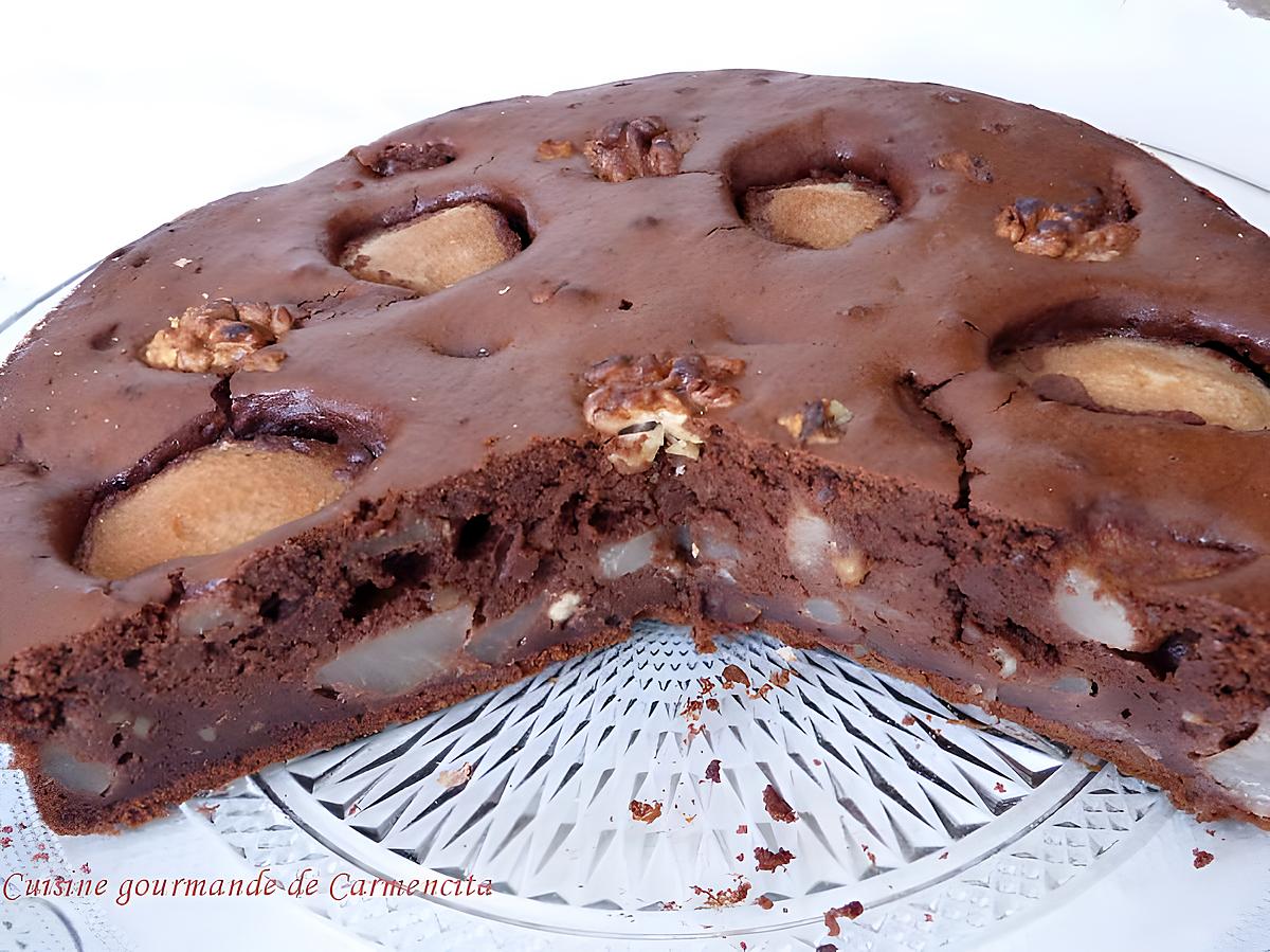 recette Gâteau poires chocolat et noix