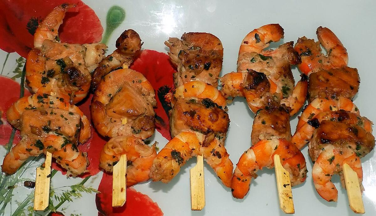 recette Brochettes saumon/crevettes (compatible dukan)