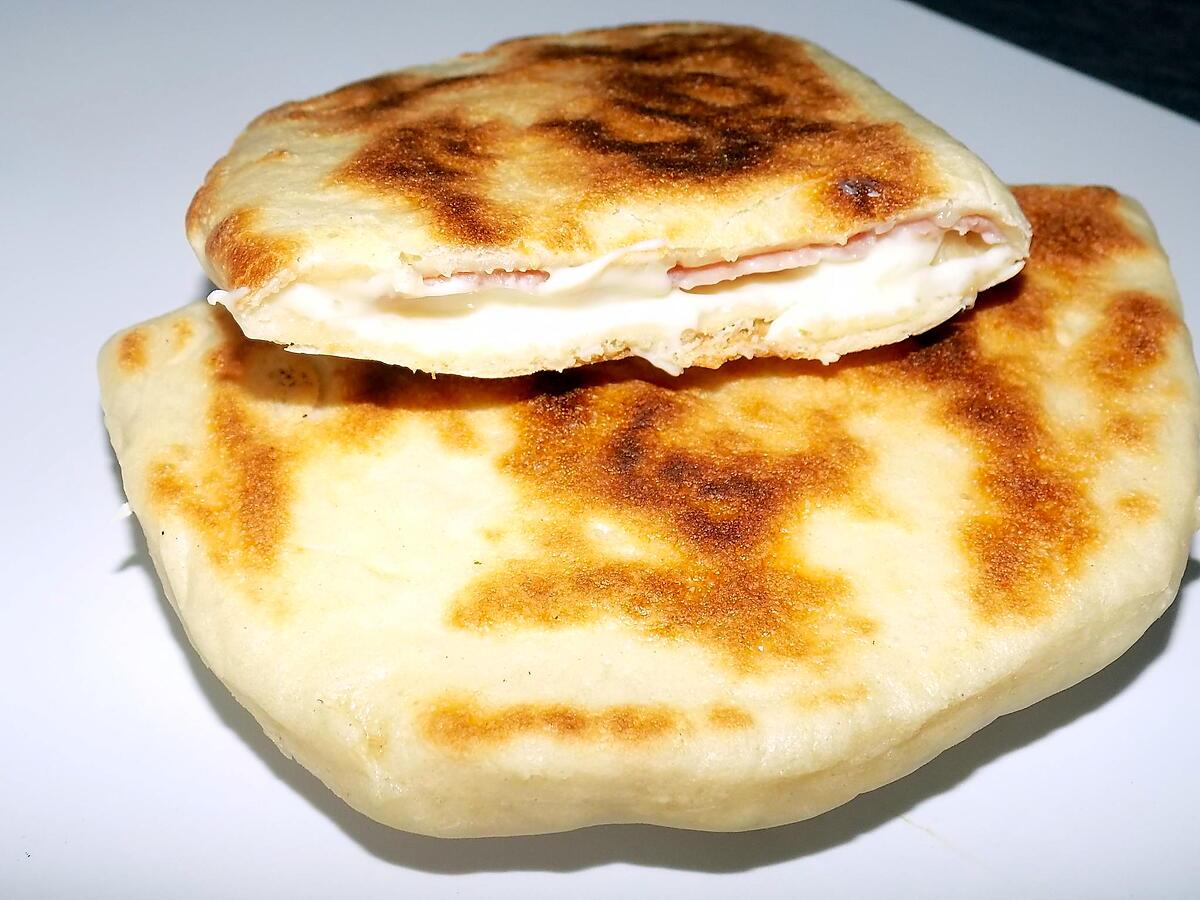 recette Naans jambon/mozzarella