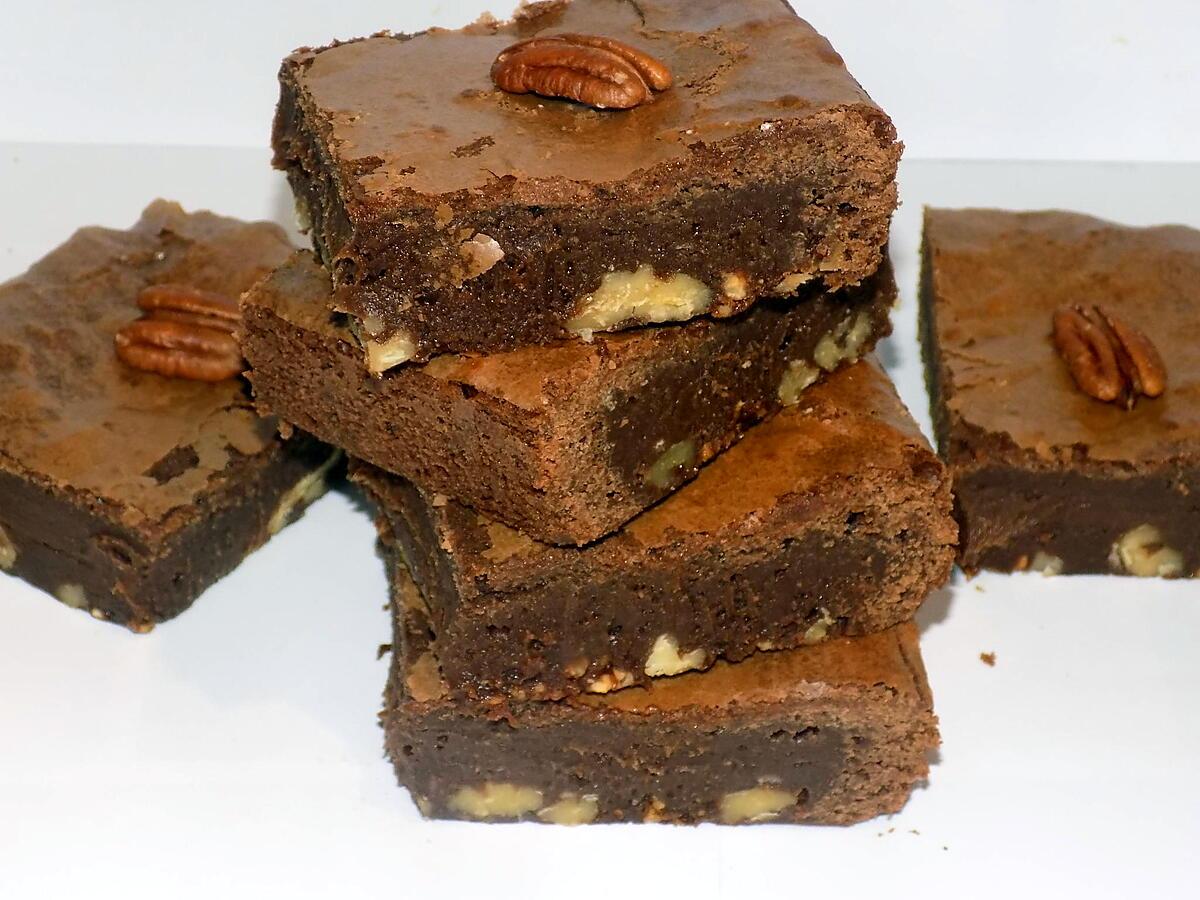 recette Brownies chocolat/noix de pécan et nougatine