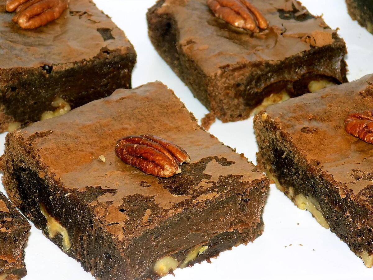 recette Brownies chocolat/noix de pécan et nougatine