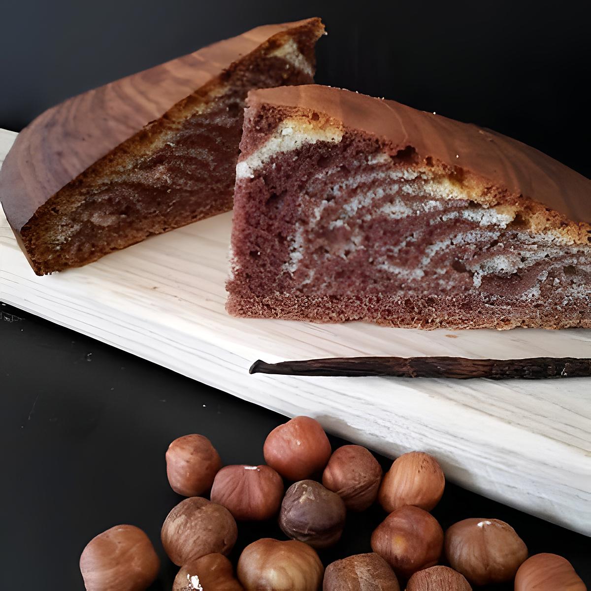 recette Gâteau marbré gianduja vanille