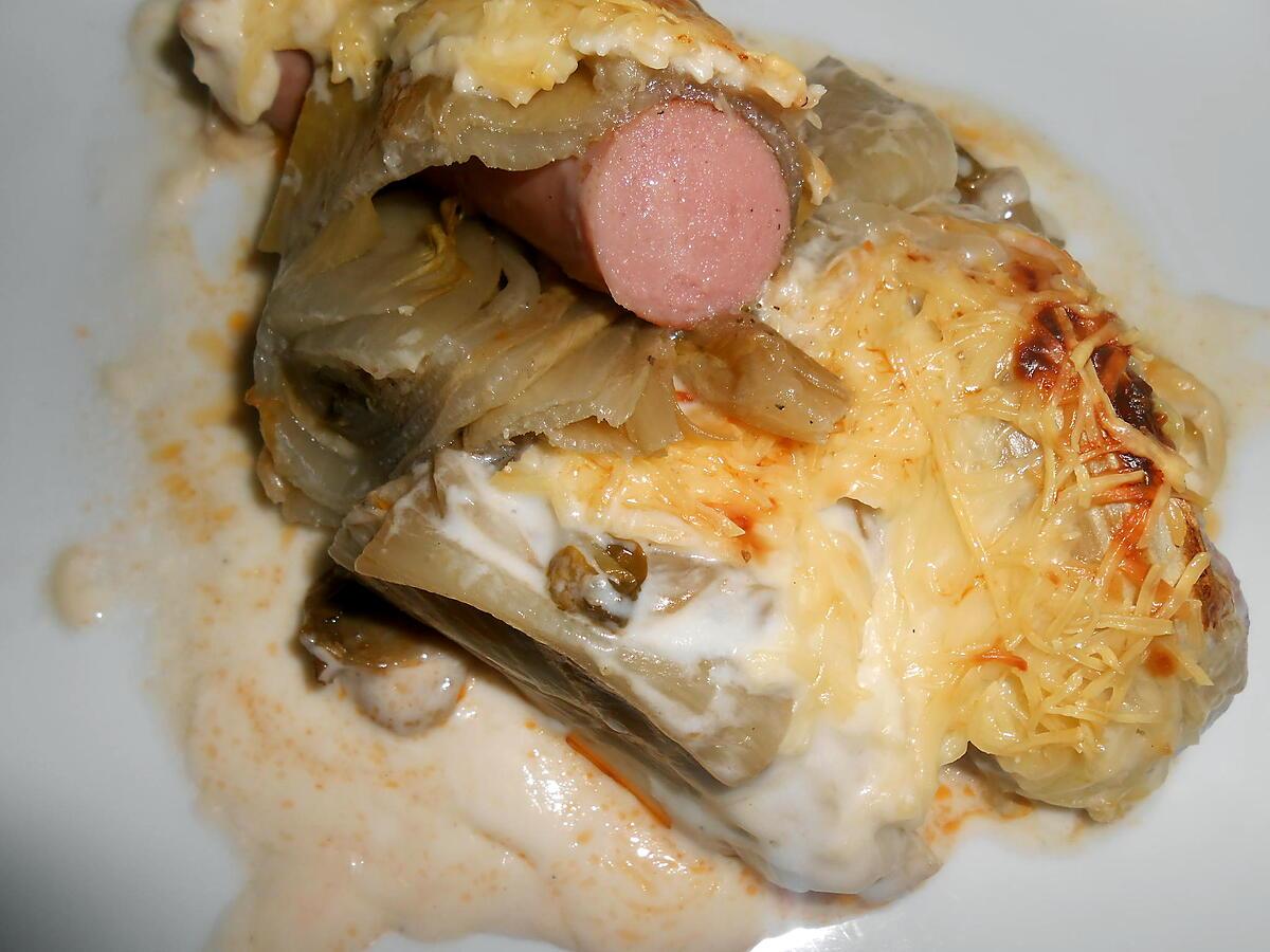 recette DUO D'ENDIVES FARCIES GRATINEES