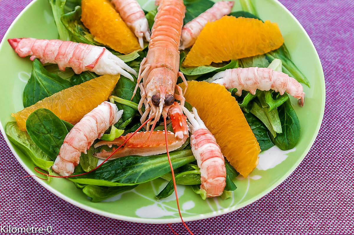 recette Salade de langoustines aux oranges