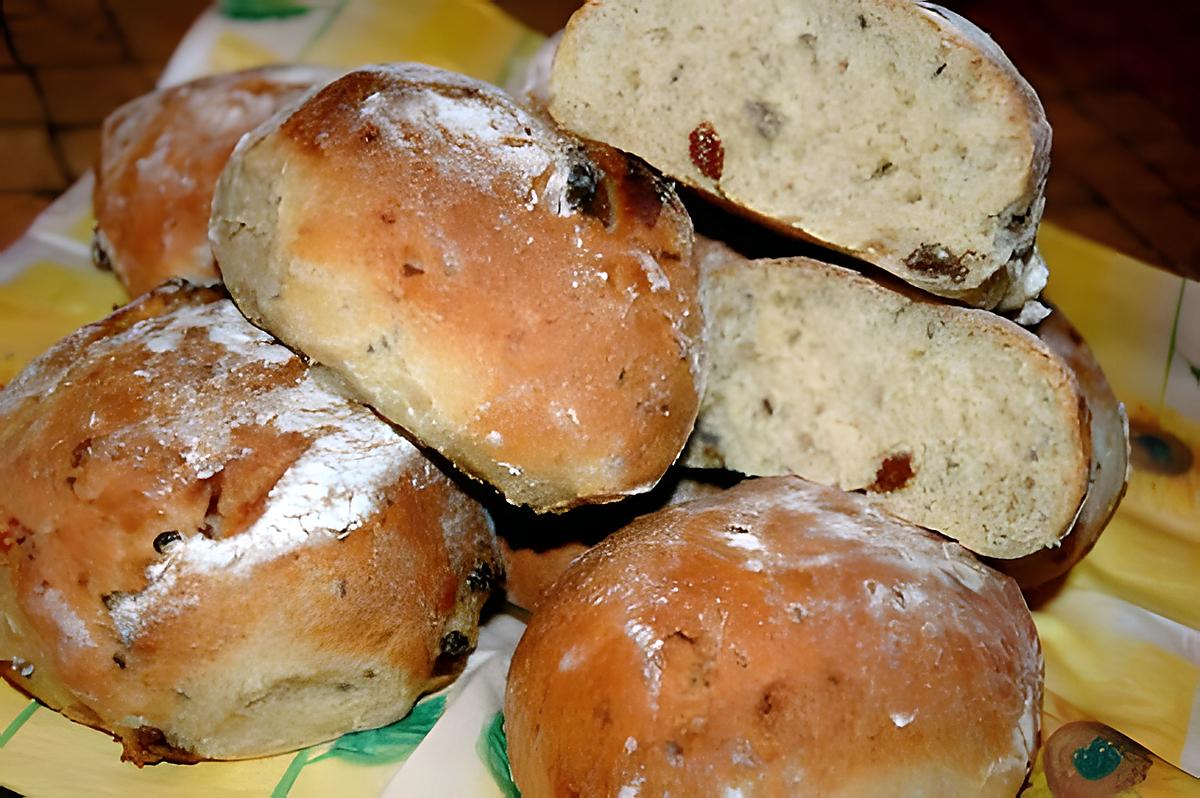 recette Petits pains au lait de soja et raisins de Corinthe