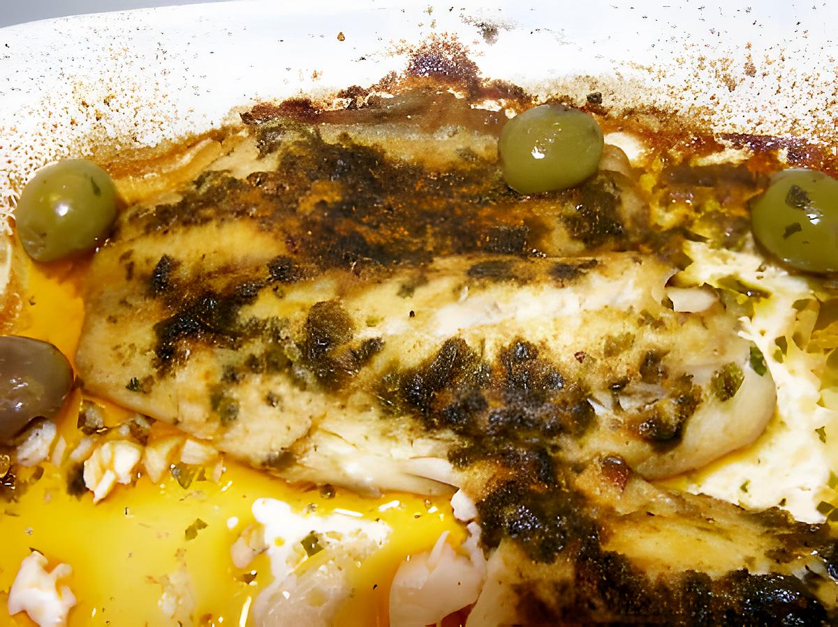 recette filets  de poisson aux olives