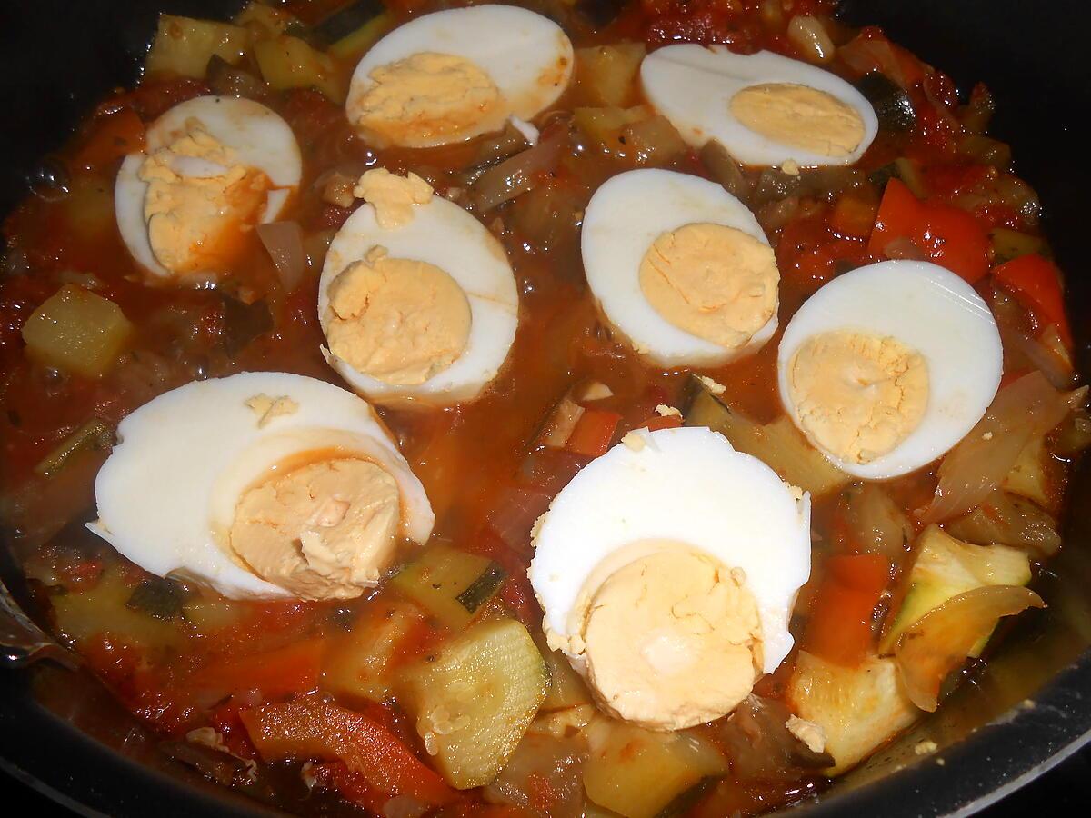 recette RATATOUILLE OEUFS DURS ET MOZZARELLA