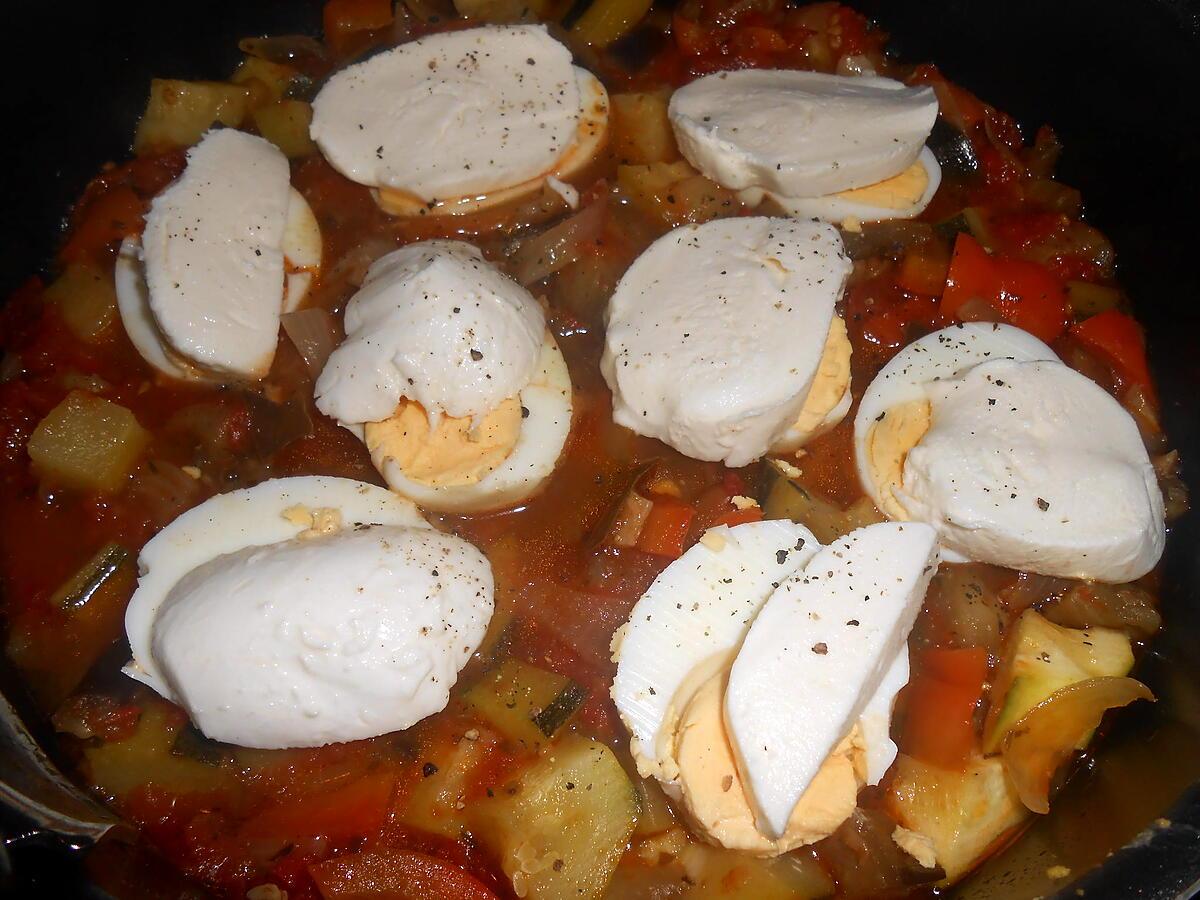 recette RATATOUILLE OEUFS DURS ET MOZZARELLA