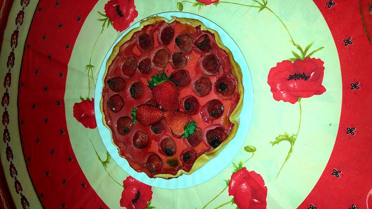 recette Tarte aux fraises  à la barbe à papa