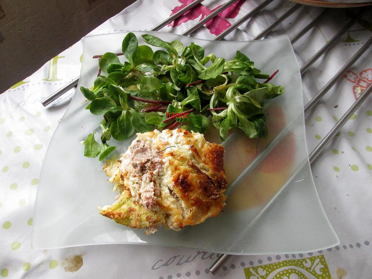 recette gratin choux   jambon mozarella