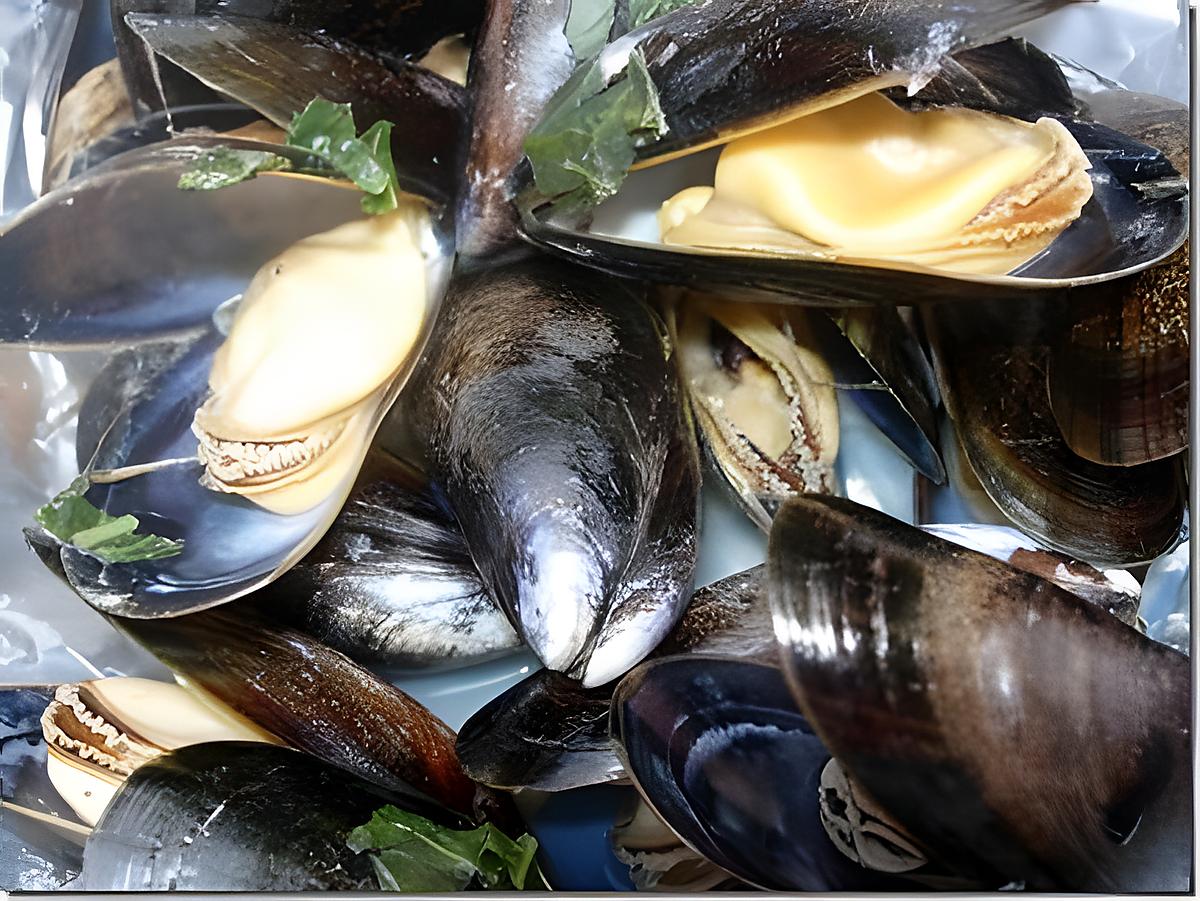 recette **Moules au Basilic en Papillote  au barbecue **