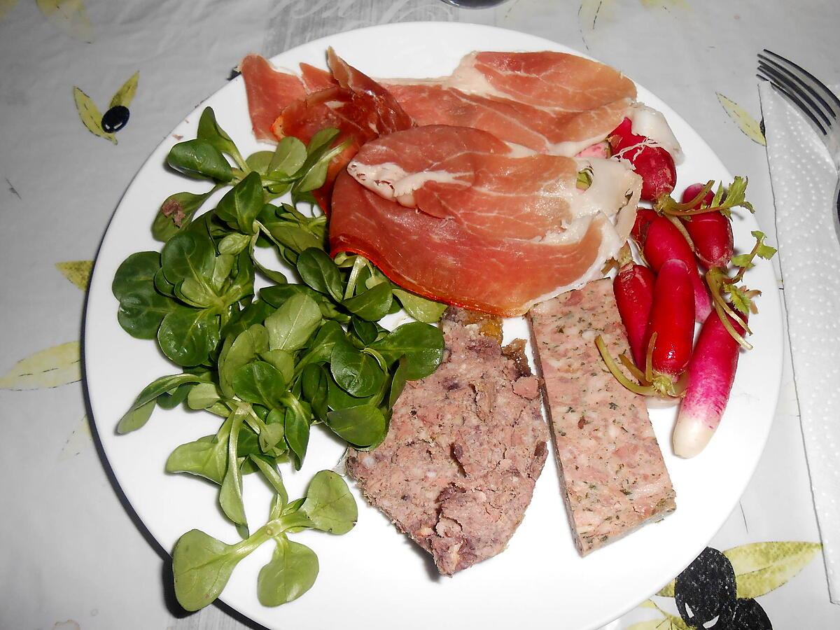 recette UNE AUTRE PETITE ASSIETTE DE CHARCUTERIE CORSE