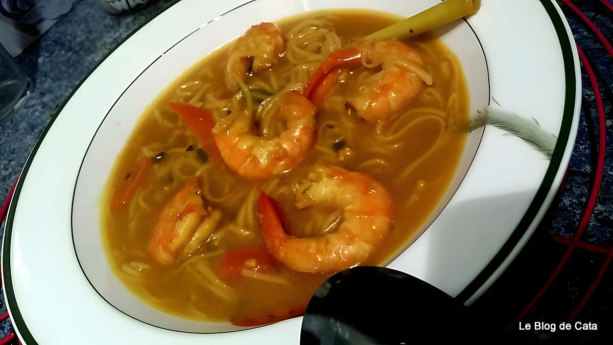 recette Soupe thaïe au citron et aux crevettes