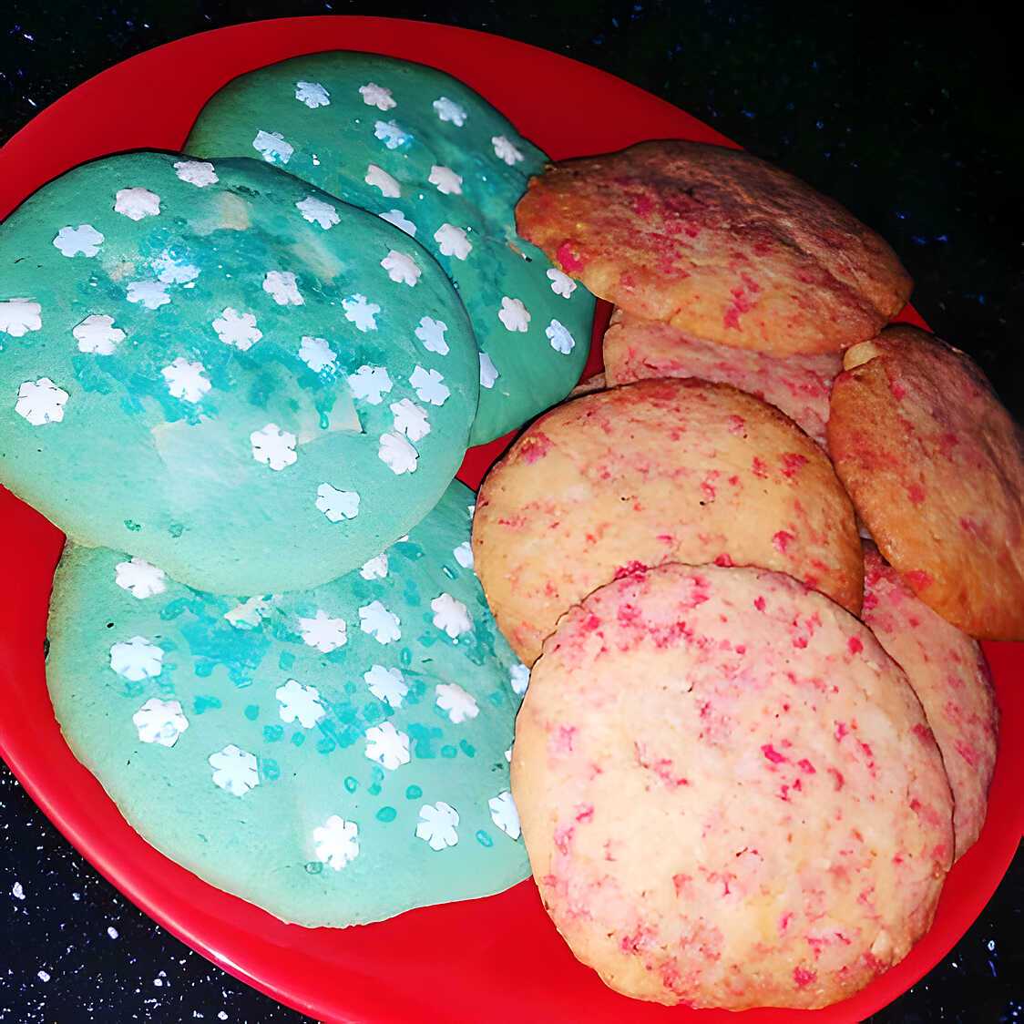 Recette de Cookies reines des neiges et cookies pralines roses