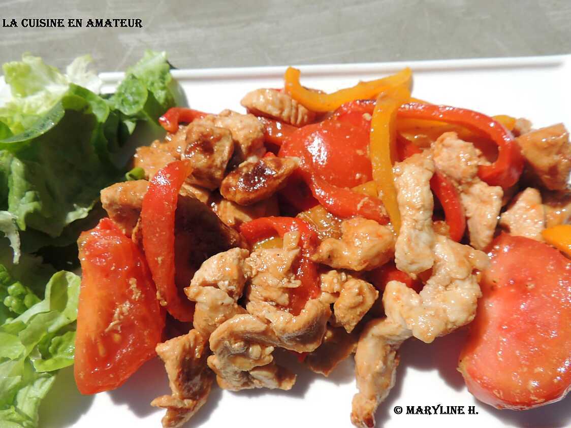 Recette d'Émincé de poulet à la basquaise