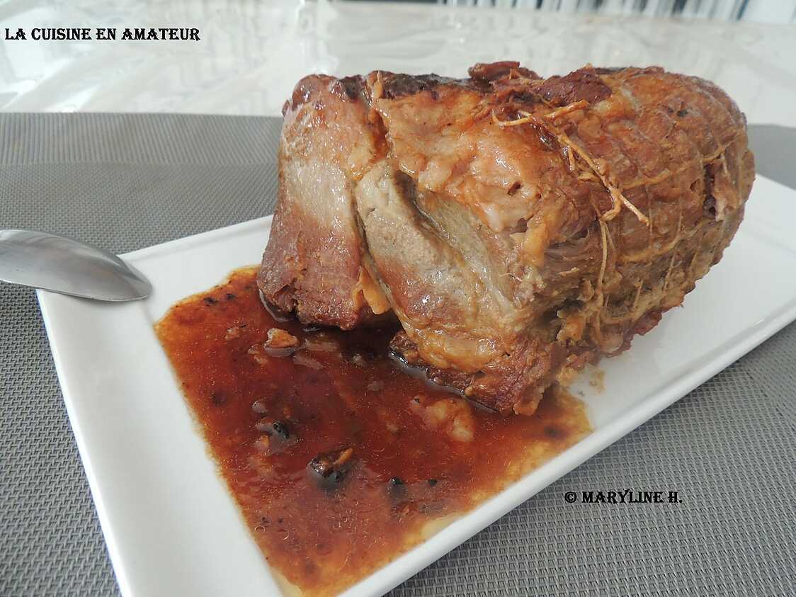 Rôti de porc sauce au miel et moutarde