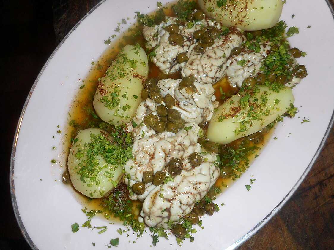 Recette de Cervelle de porc aux capres