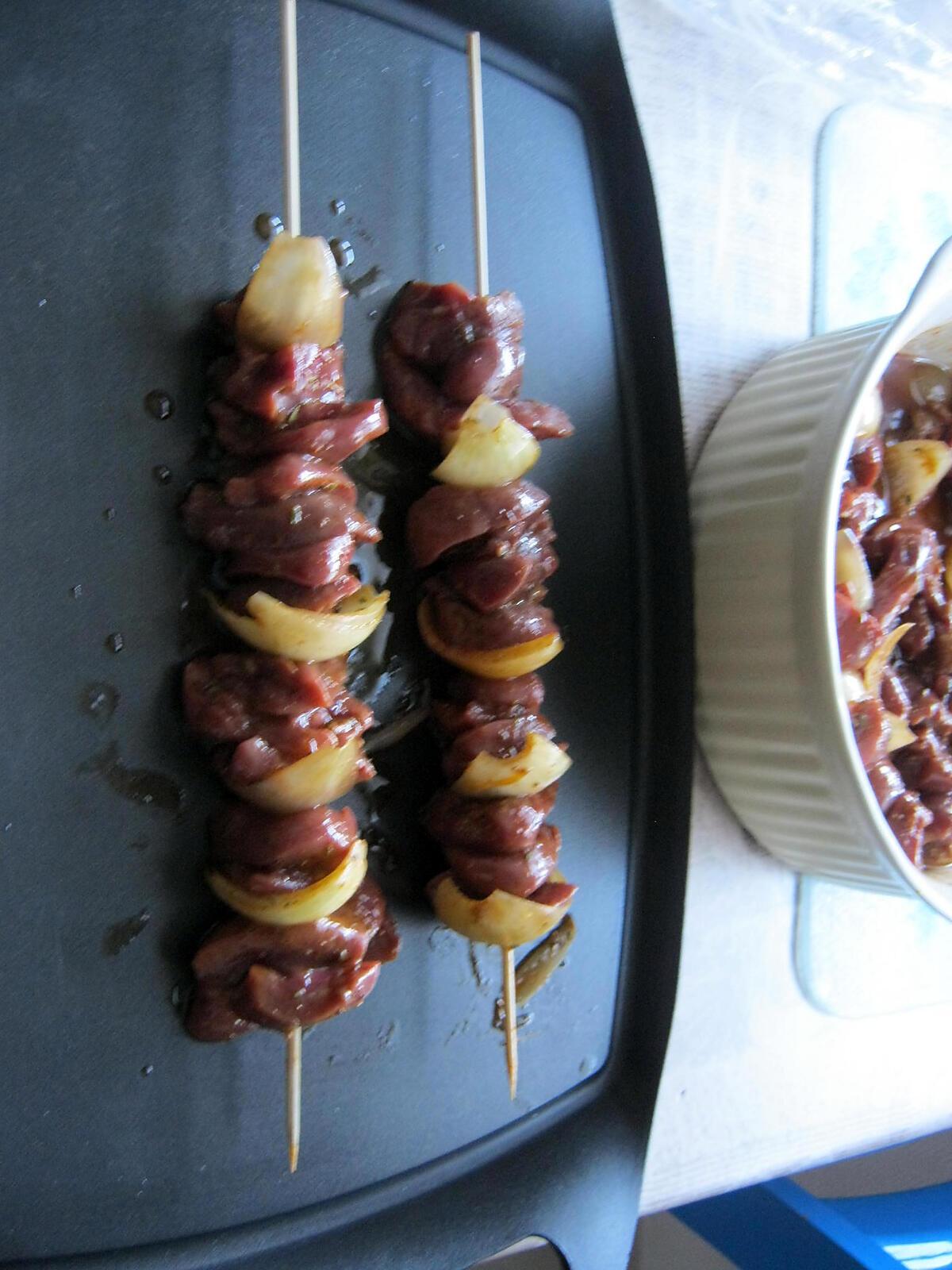 recette brochettes de rognon de veau mariné aux épices