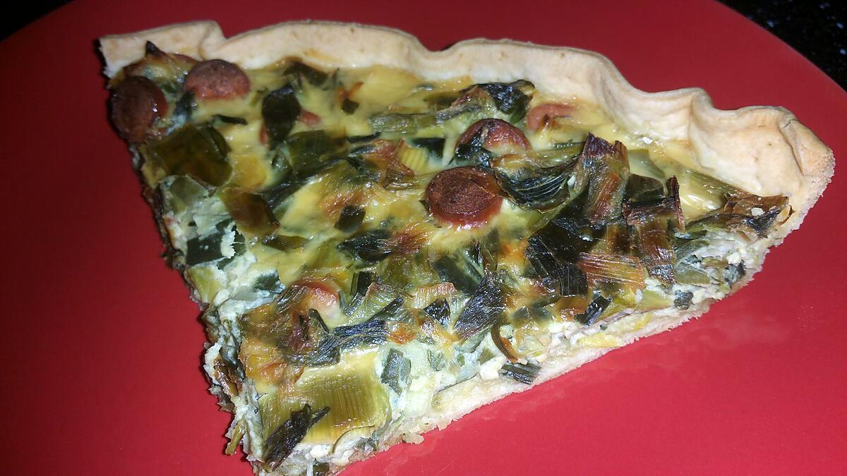 recette tarte salé poireaux knaccki rapide facile