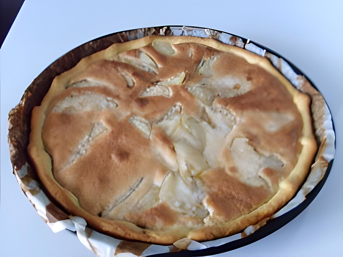 recette TARTE AUX POIRES A LA CREME DE NOIX