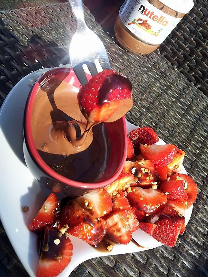 recette Fondue au nutella et fraises