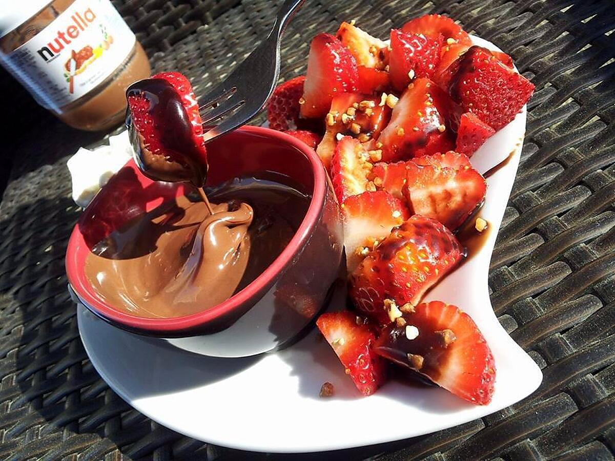 recette Fondue au nutella et fraises