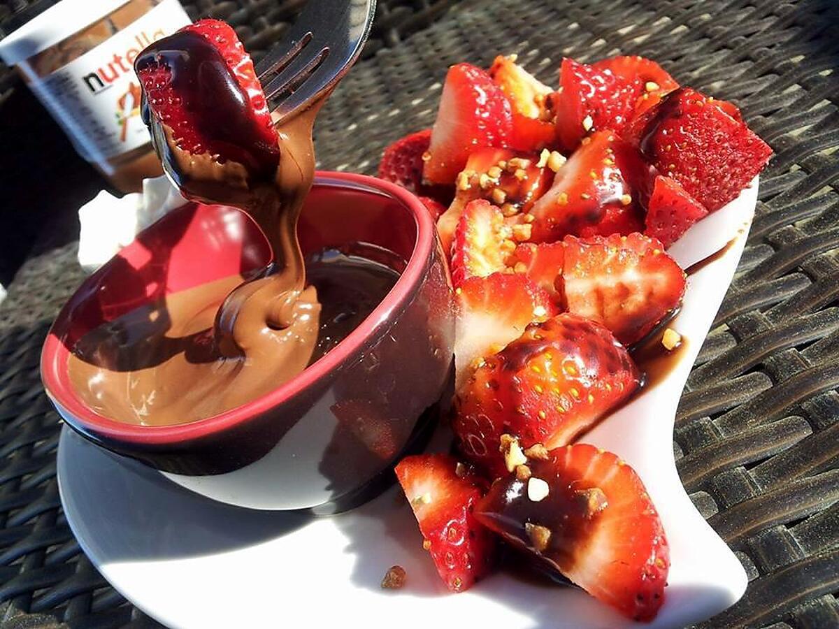 recette Fondue au nutella et fraises