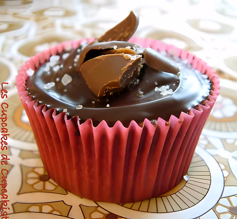 recette Cupcakes Chocolat au Beurre Salé & Éclats de Daim