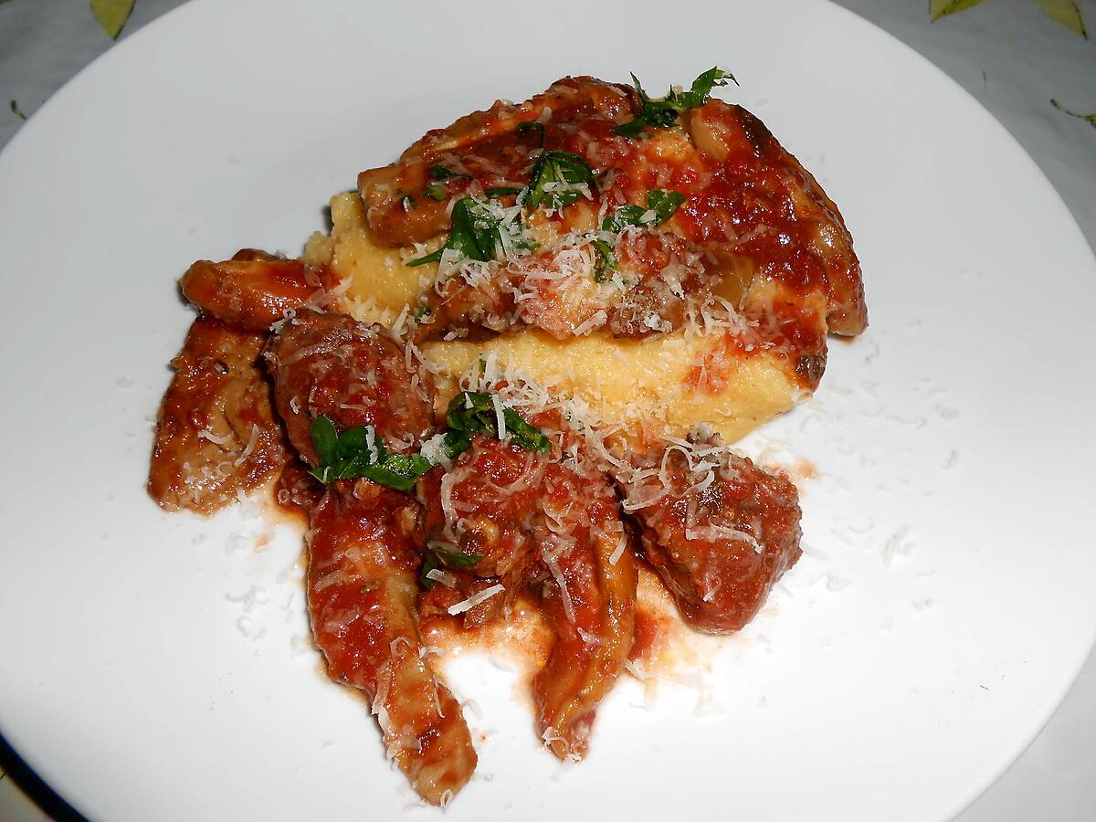 recette RAGOUT DE SANGLIER AUX CEPES ET POLENTA