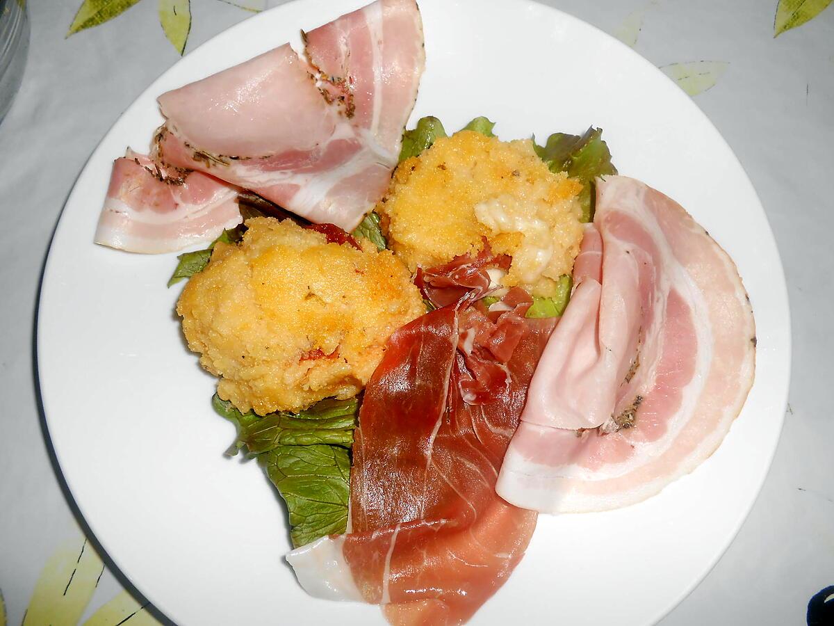 recette CROQUETTES DE POLENTA FARCIES