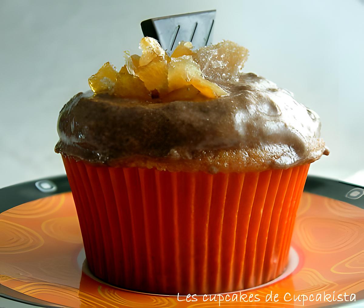 recette Cupcakes Coeur Fondant au Chocolat à l'Orange & au Gingembre Confit