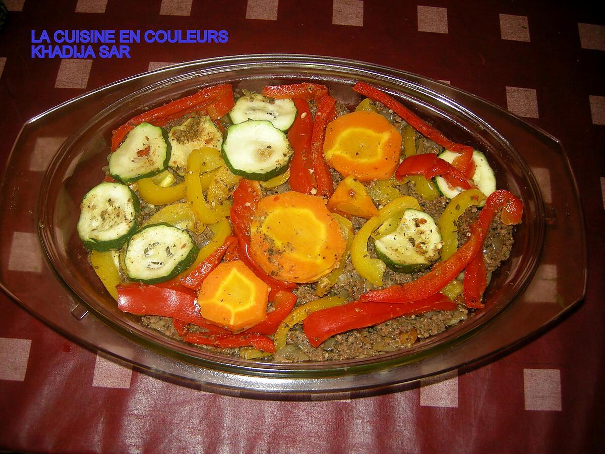 recette Gratin à la viande hachée et aux légumes.