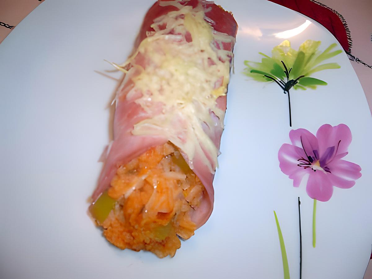 recette Gratin de cannelloni au jambon......