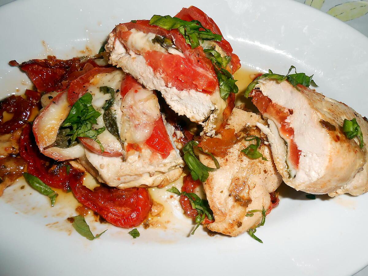 recette BLANCS DE POULET ALLA CAPRESE