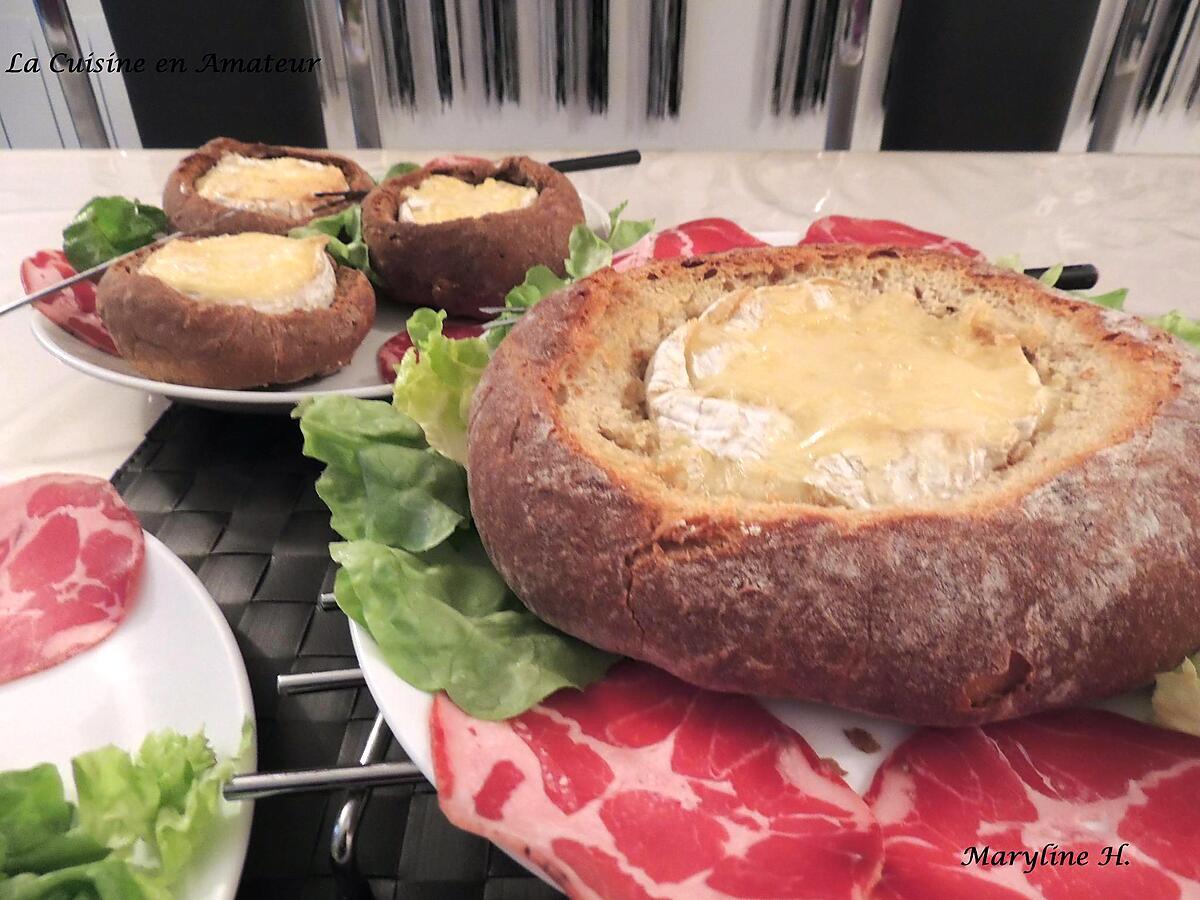 recette Fondue de camembert dans son pain maison