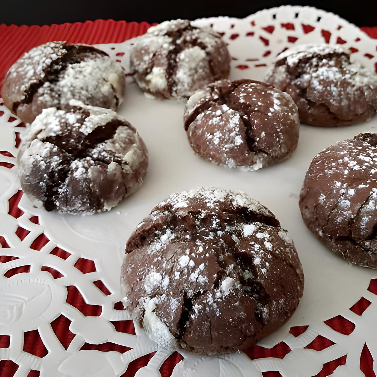 recette Biscuits craquelés au chocolat