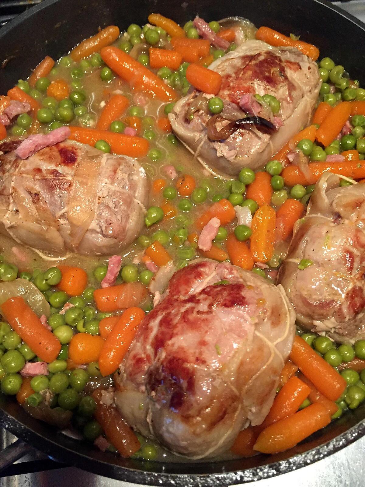 recette Paupiette / petits pois carottes