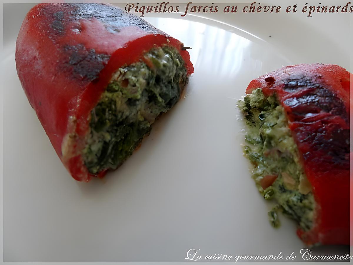 recette Piquillos farcis au chèvre et épinards